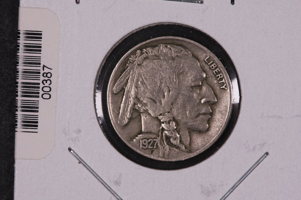 1927 Buffalo Nickel, Average Circulated Coin.  Store #00387