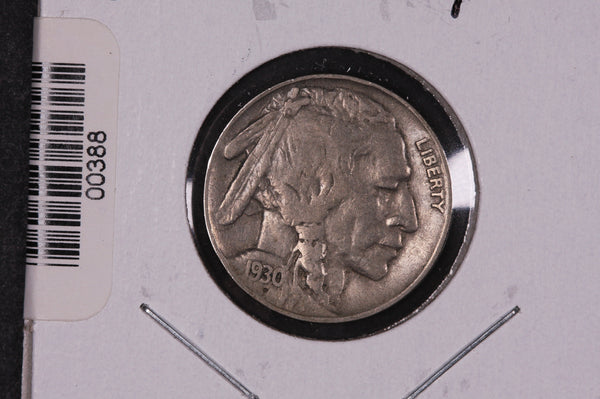 1930 Buffalo Nickel, Average Circulated Coin.  Store #00388