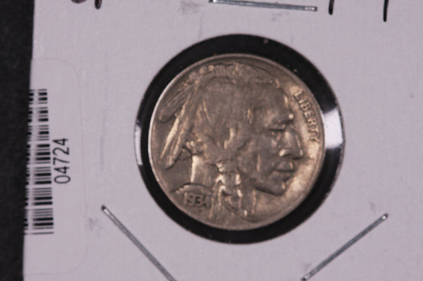1934 Buffalo Nickel, Average Circulated Coin.  Store #04724