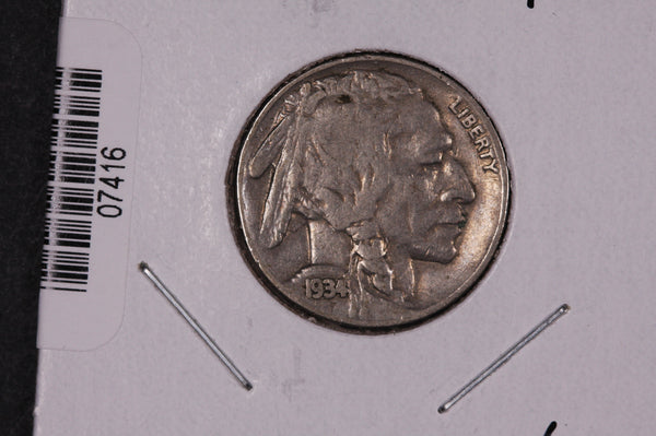 1934 Buffalo Nickel, Average Circulated Coin.  Store #07416