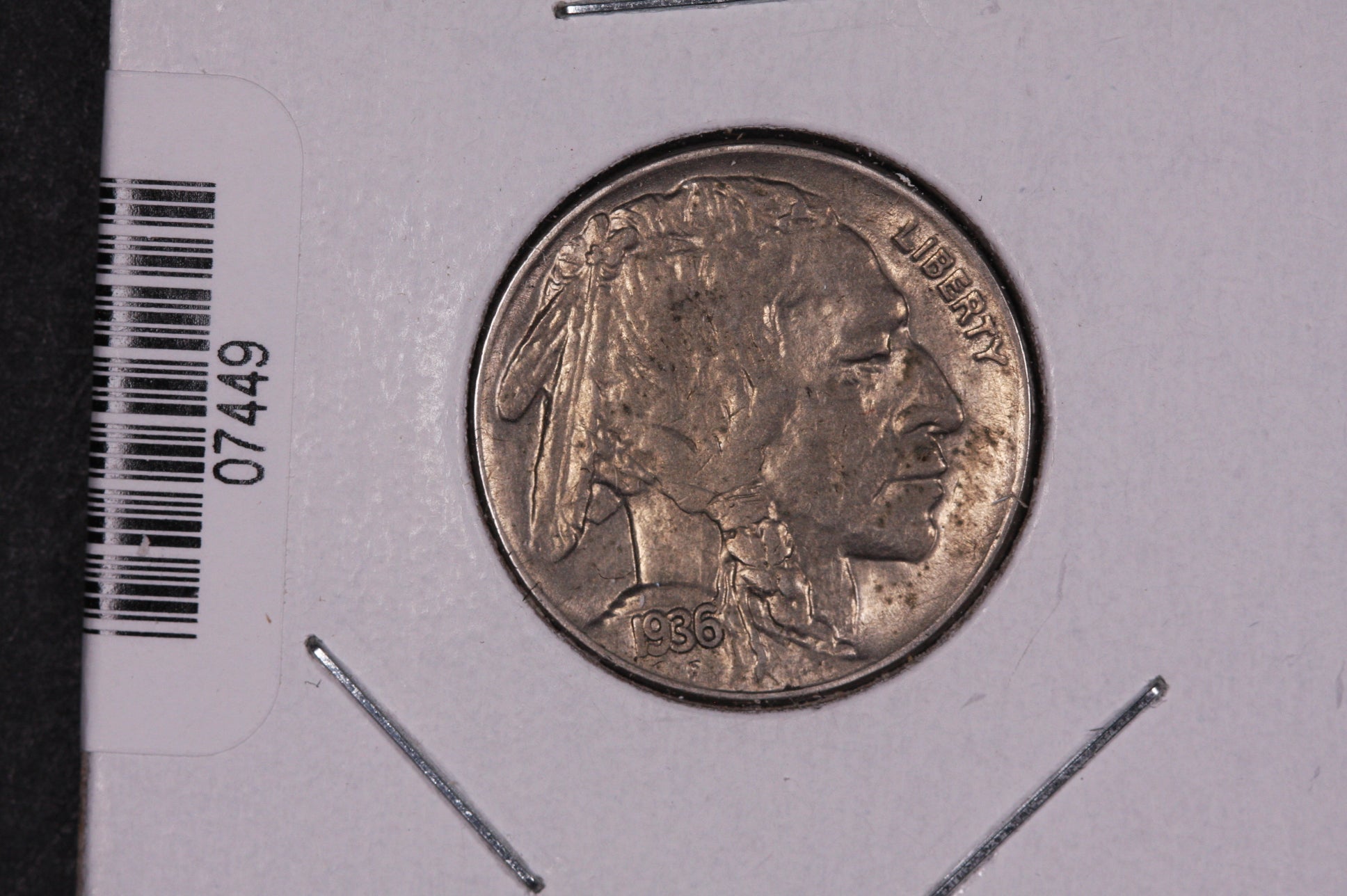 1936 Buffalo Nickel, Average Circulated Coin.  Store #07449
