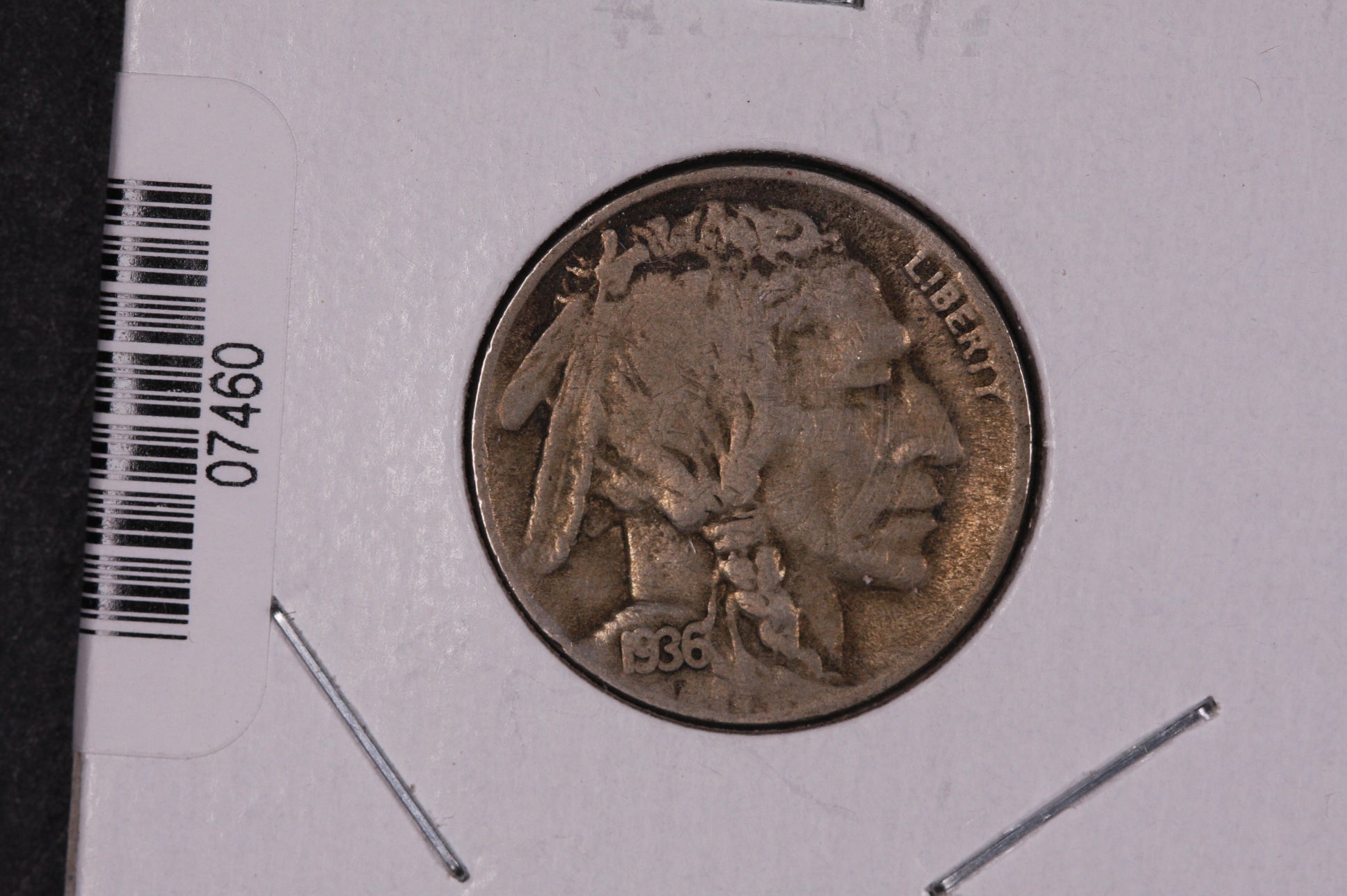 1936-D Buffalo Nickel, Average Circulated Coin.  Store #07460