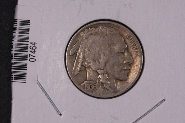 1936-S Buffalo Nickel, Average Circulated Coin.  Store #07464