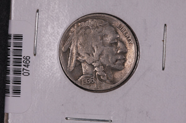 1936-S Buffalo Nickel, Average Circulated Coin.  Store #07466