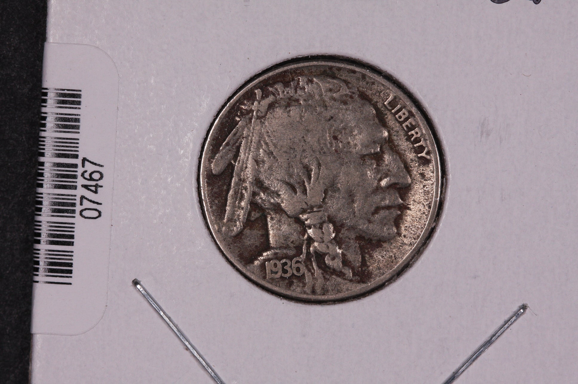 1936-S Buffalo Nickel, Average Circulated Coin.  Store #07467