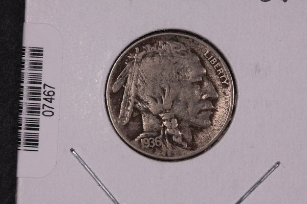 1936-S Buffalo Nickel, Average Circulated Coin.  Store #07467