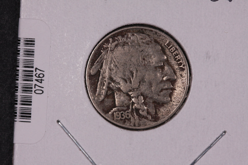 1936-S Buffalo Nickel, Average Circulated Coin.  Store