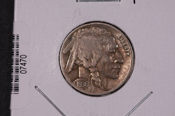 1936-S Buffalo Nickel, Average Circulated Coin.  Store #07470