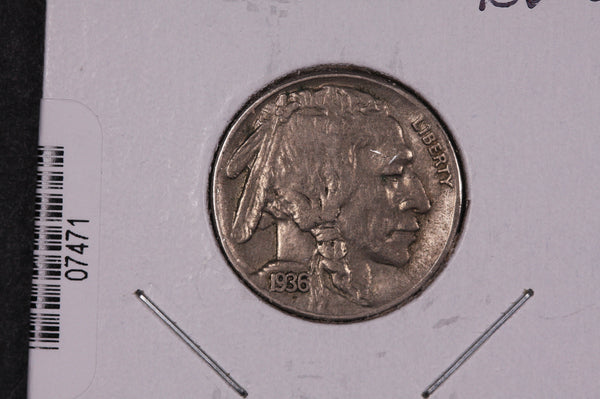 1936-S Buffalo Nickel, Average Circulated Coin.  Store #07471