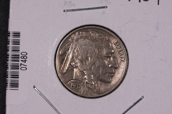 1937 Buffalo Nickel, Average Circulated Coin.  Store #07480