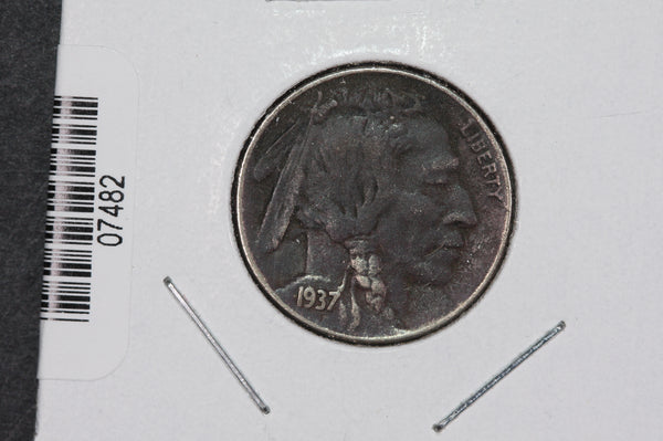 1937 Buffalo Nickel, Average Circulated Coin.  Store #07482