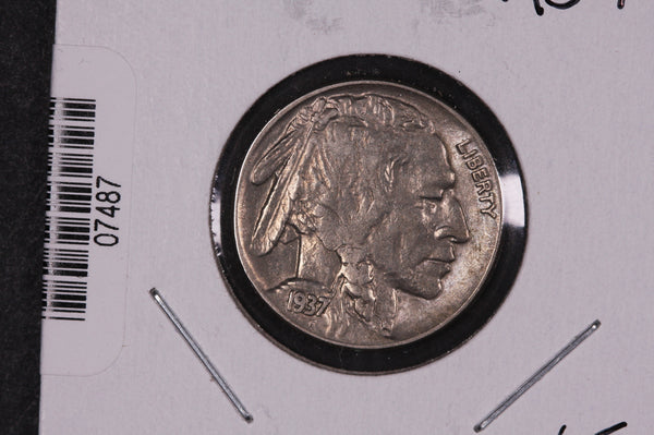 1937 Buffalo Nickel, Average Circulated Coin.  Store Sale #07487
