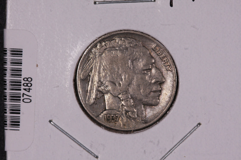 1937 Buffalo Nickel, Average Circulated Coin.  Store Sale