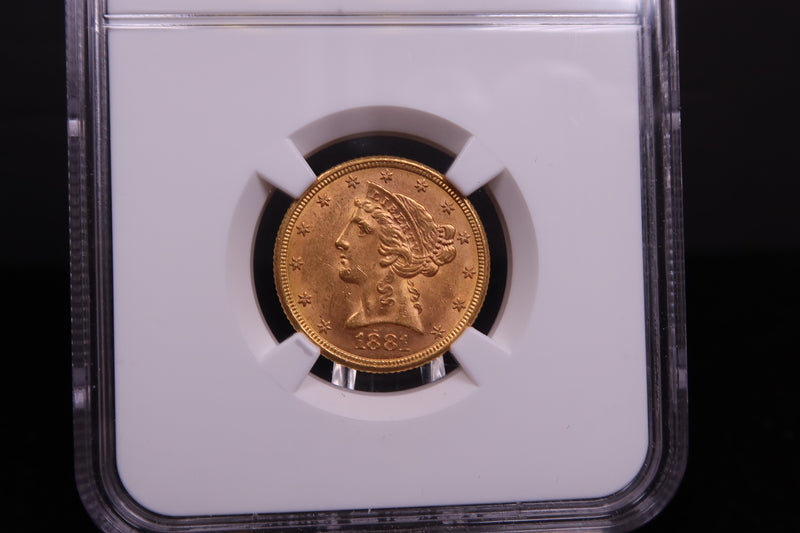 1881 $5 Half Eagle, NGC Certified MS-63