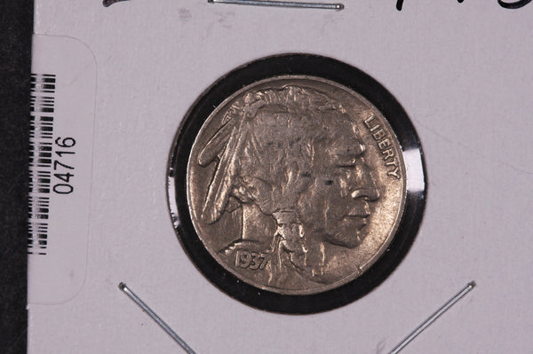 1937-D Buffalo Nickel, Average Circulated Coin.  Store Sale #04716