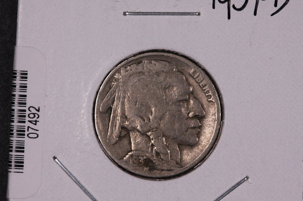 1937-D Buffalo Nickel, Average Circulated Coin.  Store Sale #07492