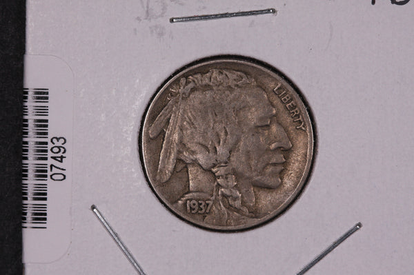 1937-D Buffalo Nickel, Average Circulated Coin.  Store Sale #07493