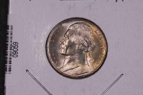 1945-D Jefferson Nickel, Un-Circulated Coin, Silver.  Store Sale #09059