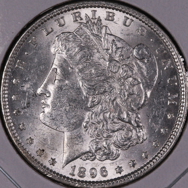 1896 Morgan Silver Dollar, Mint State Uncirculated Coin, Store #DR0368