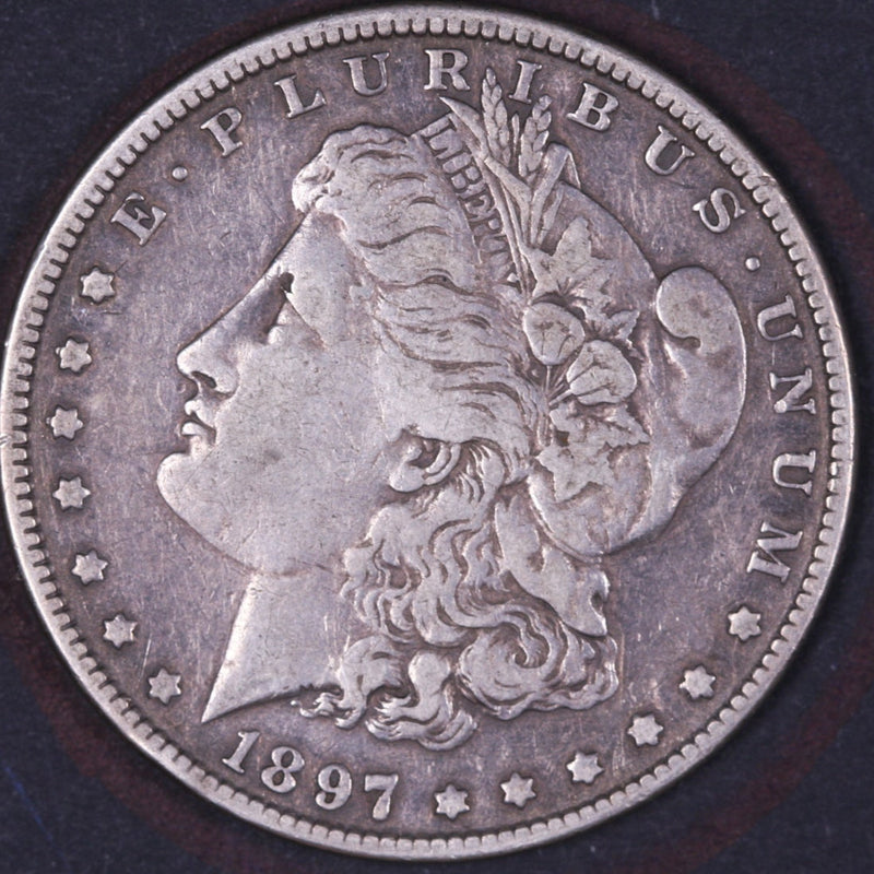 1897 Morgan Silver Dollar, Very Fine Circulated Coin, Store