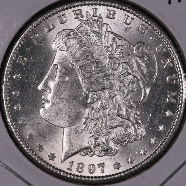1897-S Morgan Silver Dollar, Gem Mint State Uncirculated Coin, Store #DR0377