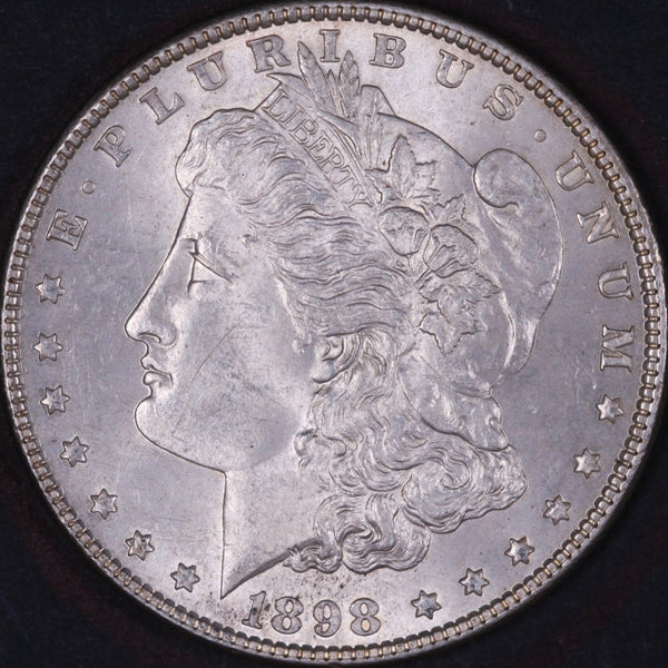 1898 Morgan Silver Dollar, Mint State Uncirculated Coin, Store #DR0384