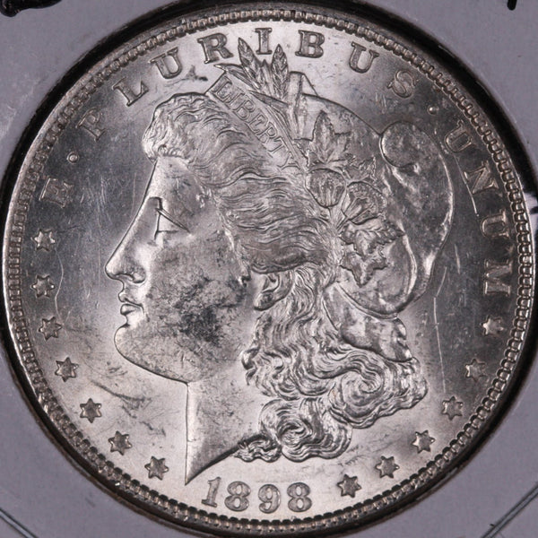 1898 Morgan Silver Dollar, Mint State Uncirculated Coin, Store #DR0387