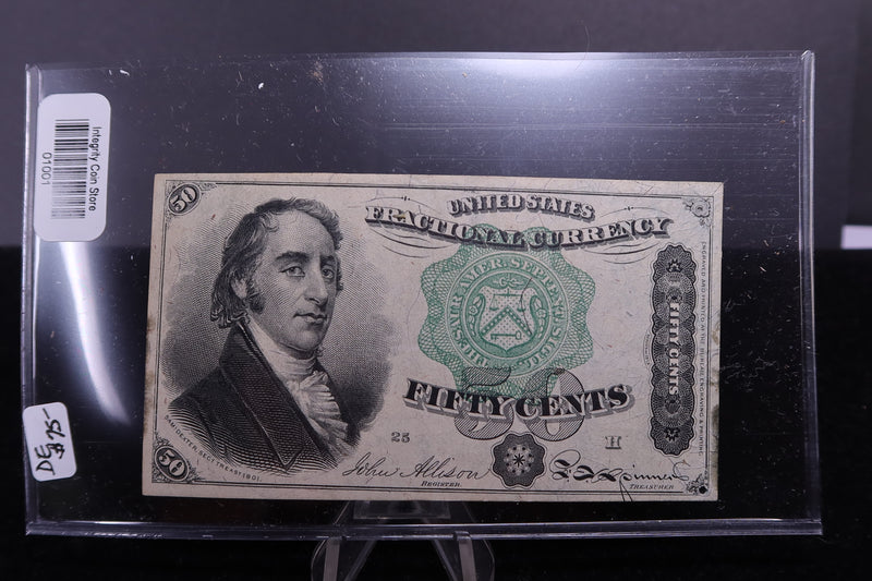 1864 Fifty Cent Fractional Currency. Affordable Type Currency.