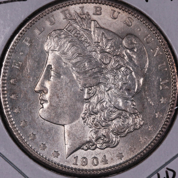 1904 Morgan Silver Dollar, Mint State Uncirculated Coin, Store #DR0432