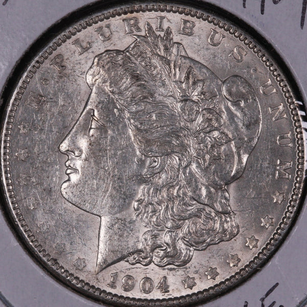 1904 Morgan Silver Dollar, Extra Fine Circulated Coin, Store #DR0433