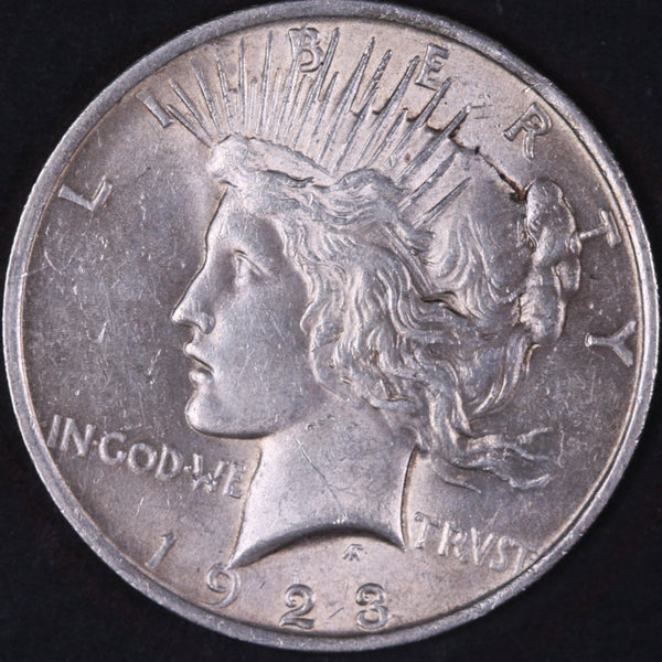 1923 Peace Silver Dollar, Mint State Uncirculated Coin, Store #DR0510