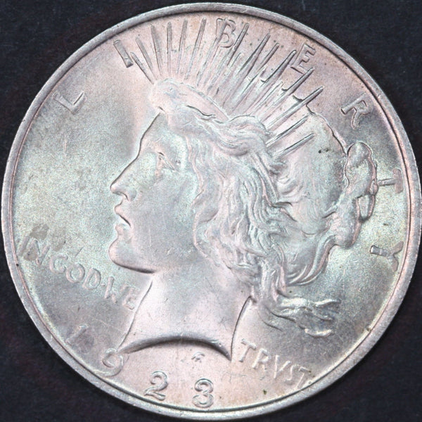1923 Peace Silver Dollar, Mint State Uncirculated Coin, Store #DR0512