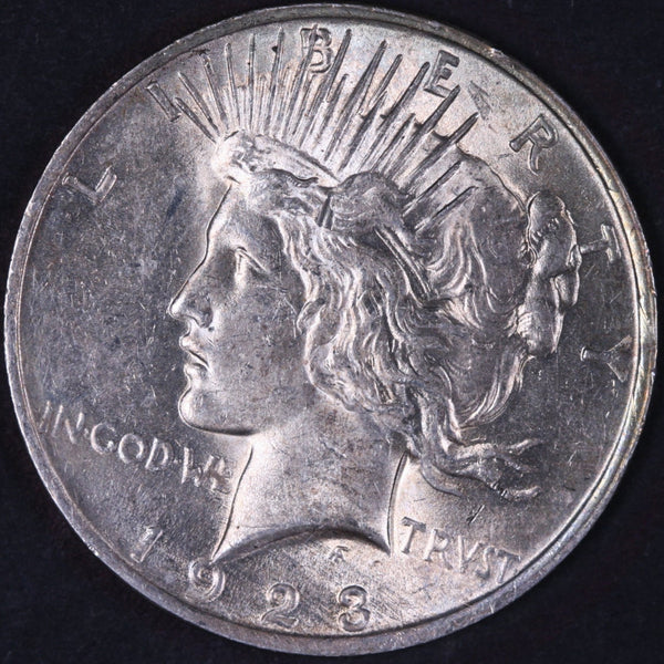 1923 Peace Silver Dollar, Mint State Uncirculated Coin, Store #DR0517