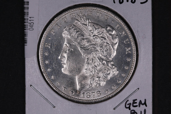 1878-S Morgan Silver Dollar, Gem Brilliant UN-Circulated Coin. #04511