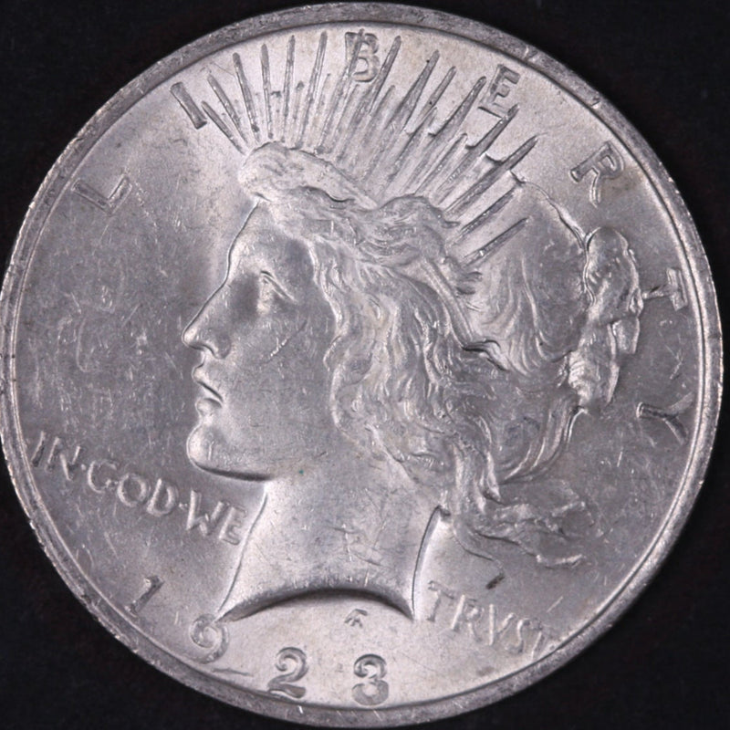 1923 Peace Silver Dollar, Mint State Uncirculated Coin, Store