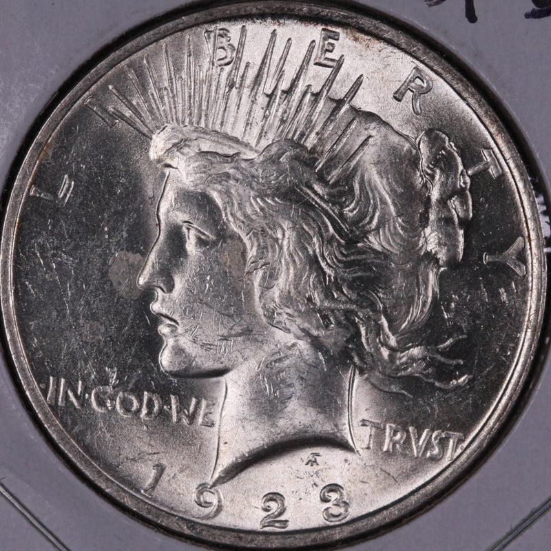 1923 Peace Silver Dollar, Mint State Uncirculated Coin, Store
