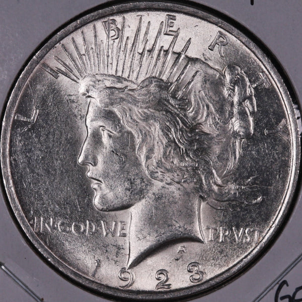 1923 Peace Silver Dollar, Gem Mint State Uncirculated Coin, Store #DR0521