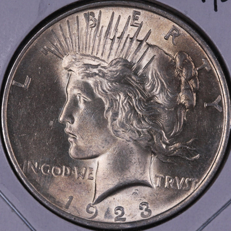 1923 Peace Silver Dollar, Mint State Uncirculated Coin, Store