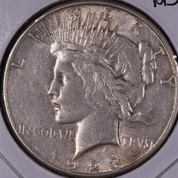 1923-S Peace Silver Dollar, Very Fine Circulated Coin, Store #DR0529