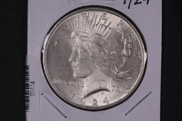 1924 Peace Silver Dollar, Affordable Collectible Coin, Store #09414