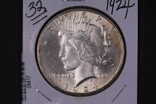 1924 Peace Silver Dollar, Affordable Collectible Coin, Store #09417