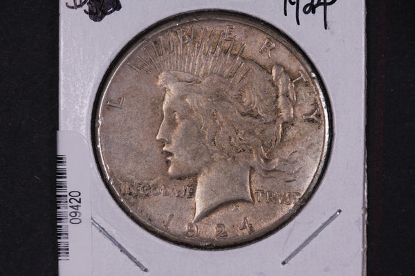 1924 Peace Silver Dollar, Affordable Collectible Coin, Store #09420