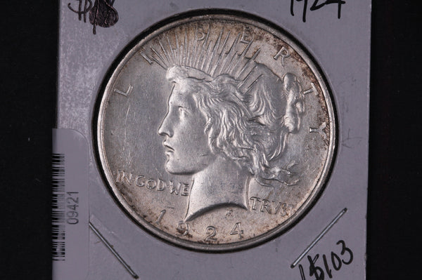 1924 Peace Silver Dollar, Affordable Collectible Coin, Store #09421