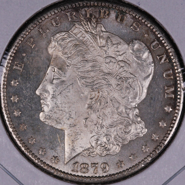 1879-S Morgan Silver Dollar, Mint State Uncirculated Coin, Store #DR0149