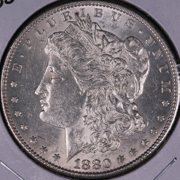 1880-S Morgan Silver Dollar, Gem Mint State Uncirculated Coin, Store #DR0164