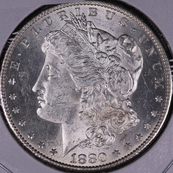 1880-S Morgan Silver Dollar, Gem Mint State Uncirculated Coin, Store #DR0168