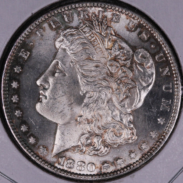 1880-S Morgan Silver Dollar, Mint State Uncirculated Coin, Store #DR0170
