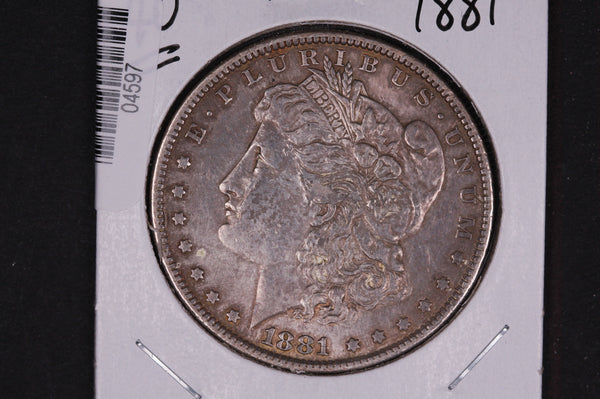 1881 Morgan Silver Dollar, Circulated Coin,  Store #04597