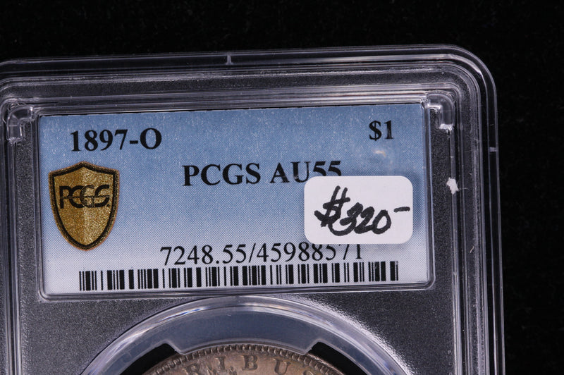 1897-O Morgan Silver Dollar. Nice PCGS Graded AU55.