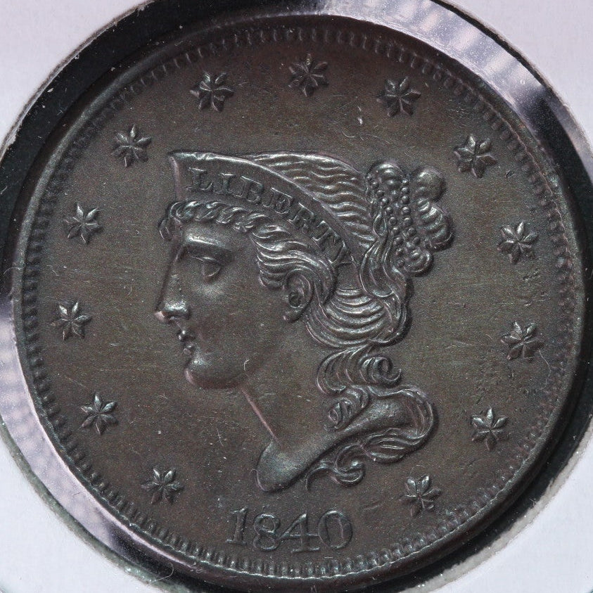 1840 Braided Hair Large Cent, Uncirculated Coin, Store #0965